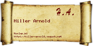 Hiller Arnold névjegykártya